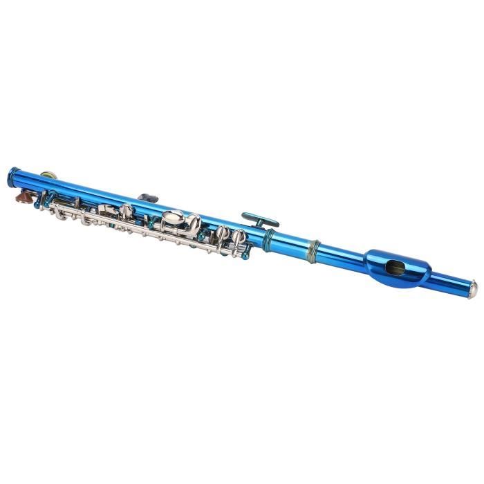 Débutant Piccolos Piccolo Flûte Cupronickel Bleu + E Clé Français 6