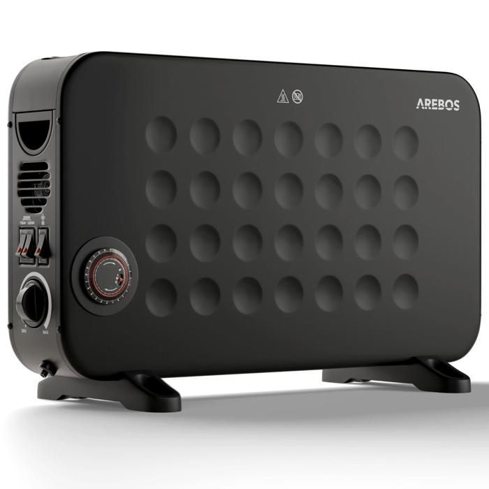 Comparer les prix de AREBOS Convecteur 2000 W |chauffage électrique avec 3 réglages de chaleur |chauffage électrique mobile à économie d'énergie |noir