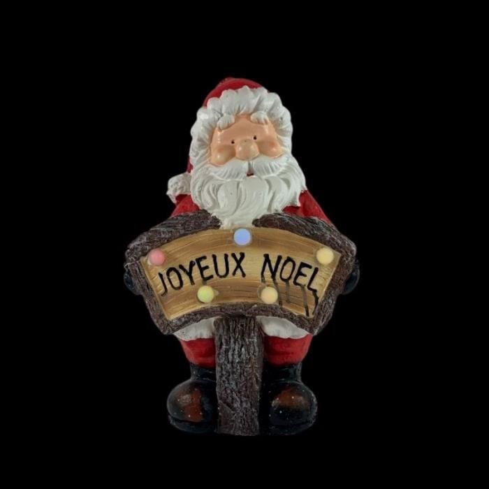 Sujet Avec Pancarte Joyeux Noel Led H 33 5cm Blanc Rouge Marron Motif 1 Silumen Cdiscount Maison