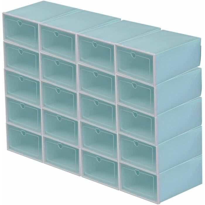 Boîte à Chaussures Type Tiroir Organisateurs Pliables Transparents Épaissis Rangement Pratique Économiseur d'Espace Organisateurs de Chaussures en Plastique Armoire