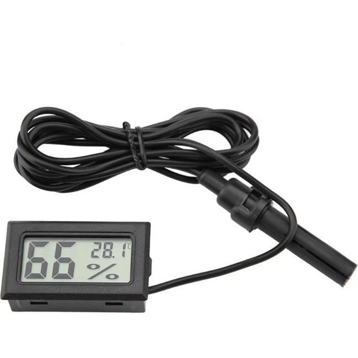 Moniteur de température d'humidité d'hygromètre avec thermomètre LCD intégré mini avec sonde externe