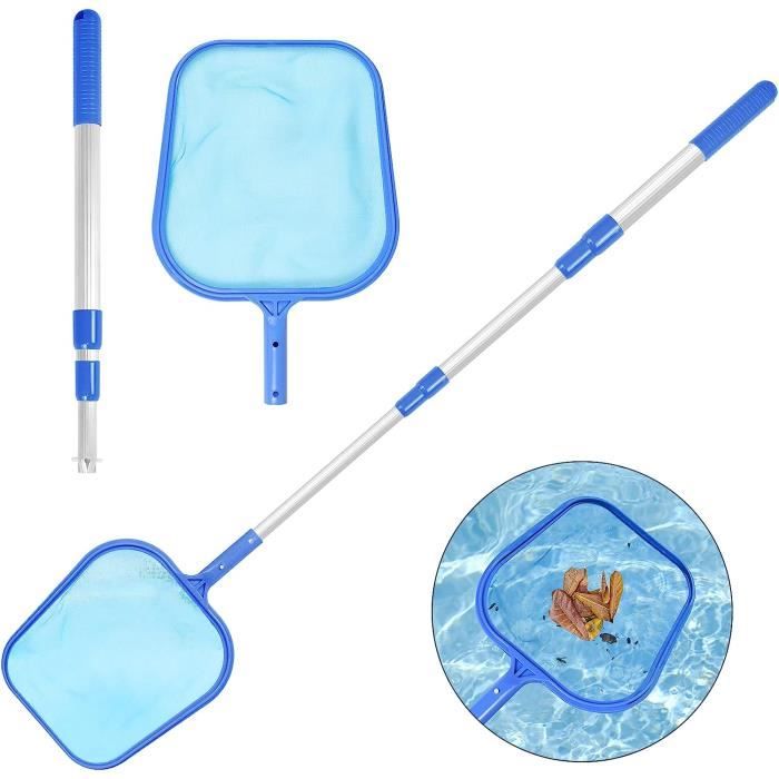 XCMY Épuisette de piscine avec 3 sections avec manche télescopique de 43,9 à 104,9 cm pour nettoyage de piscine, jacuzzi, spa, bassin