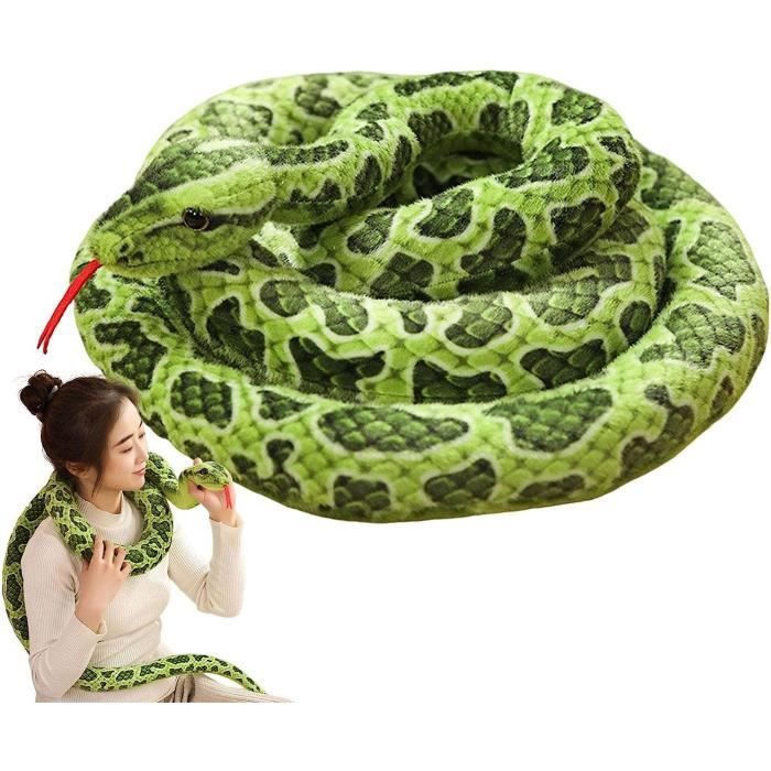 Peluche De Serpent Geant Serpent Rampant Doux 78 7 Pouces De Long Jouet en Peluche Imitation Python Dore Jouets en Peluche vert Cdiscount Jeux Jouets