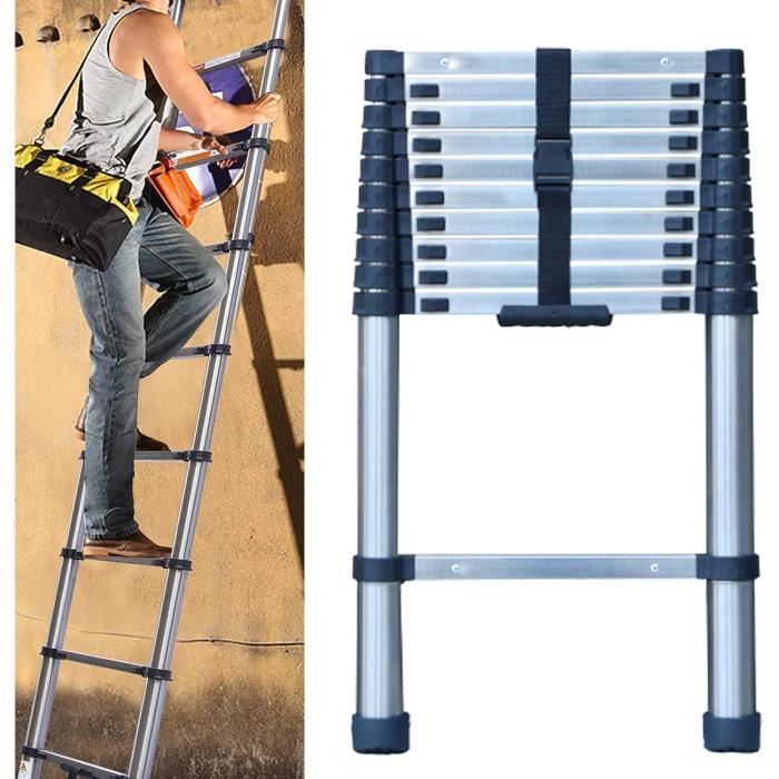 Aqxreight - Échelle De Bateau Pliante Télescopique 4 Marches | Acier Inoxydable 304 | Pédales Antidérapantes | Capacité 540 Kg - 9