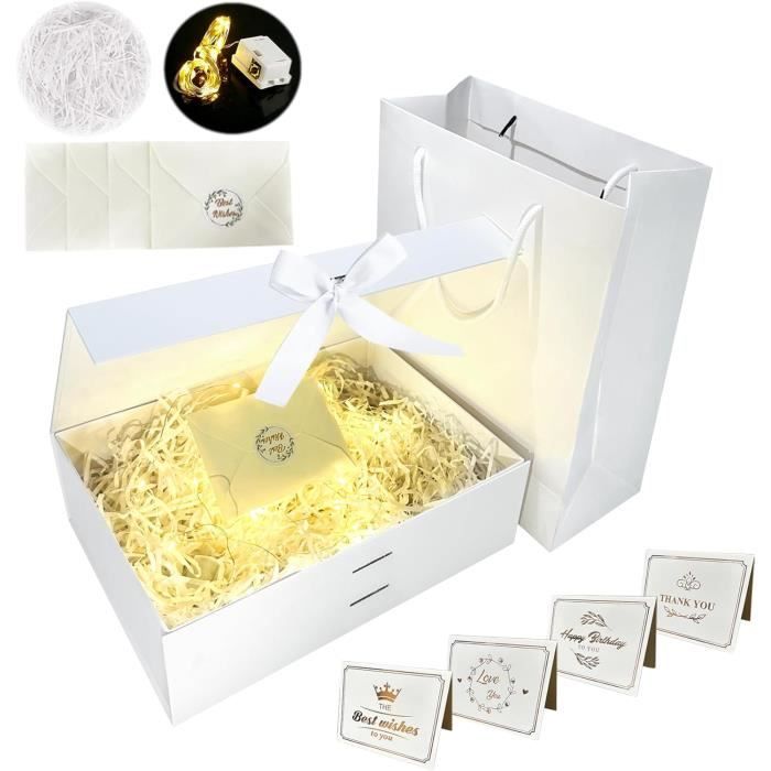 Coffret cadeau,Boîte sac ruban lumières,Bowknot Boite Cadeau,Boite cadeau,boîte-cadeau de luxe,Boite Papier avec Ruban,pour Réception de