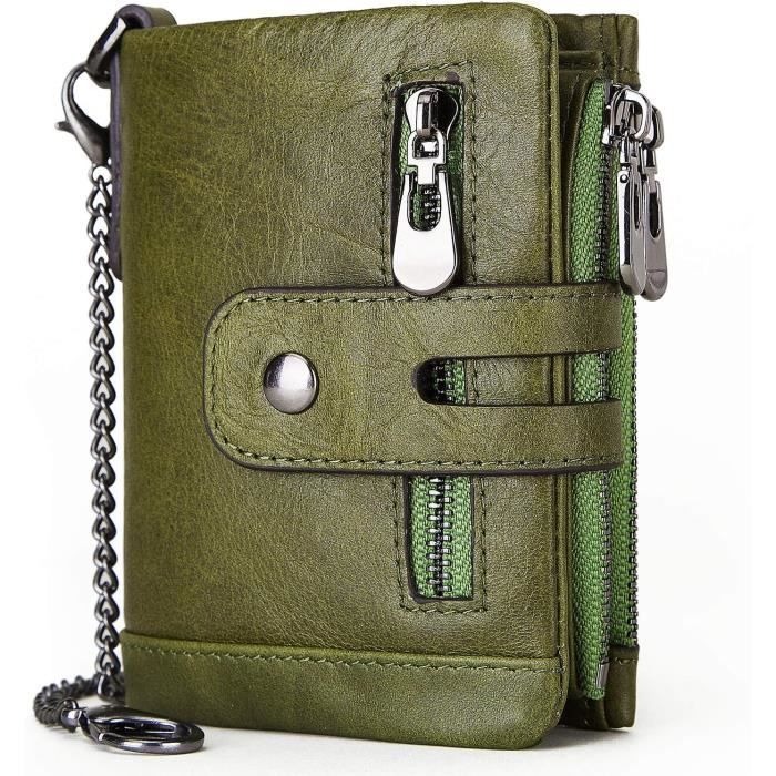 Portefeuille Homme SENDEFN En Cuir Véritable - Grand Format Trifold Avec Protection RFID - 19 Emplacements Cartes + Porte-Monnaie