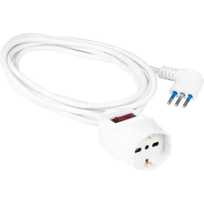 PP2635 Rallonge Électrique avec Câble Électrique Blanc Extensible 3 ...