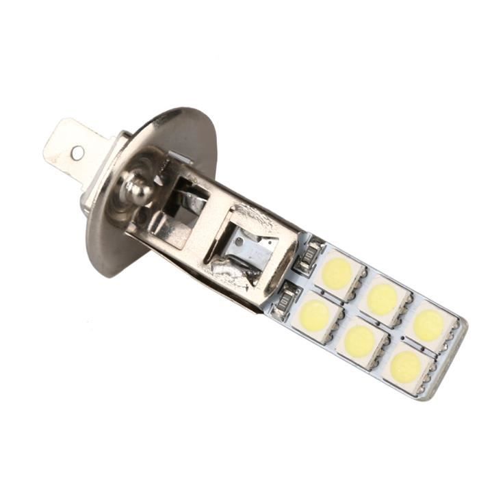 PHARES 2x H1 12-LED ampoules de rechange phare - antibrouillard blanc  brillant 5050 plat #Da-259 - Cdiscount Auto