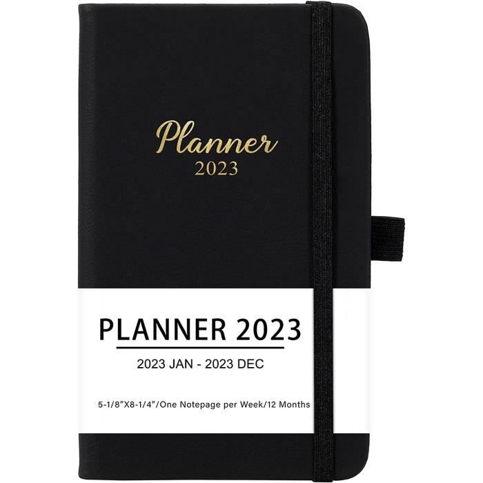 Agenda Semainier 2025-2026 A5 | Août 2025 à Juillet 2026 | Couverture Rigide Beige Avec Pochette