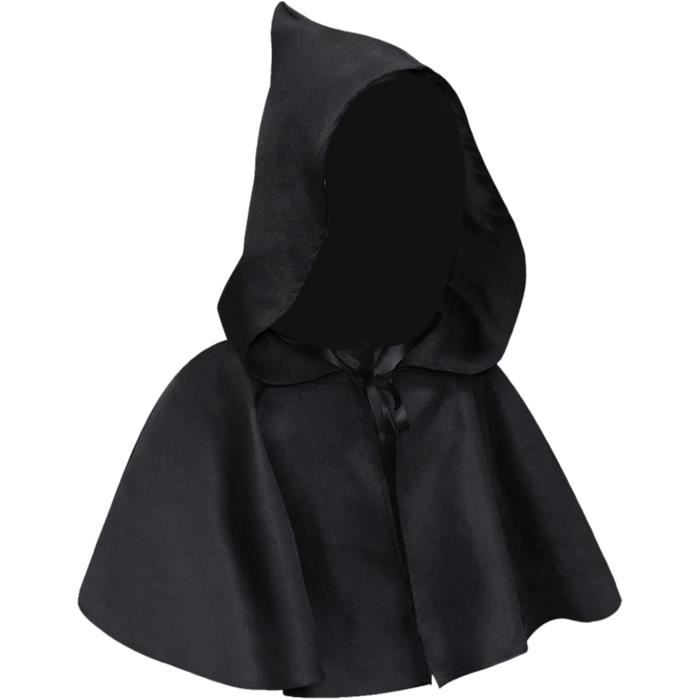 Lot De 2 Capes Noires 140 Cm - Pour Costume Magicien, Halloween, Cosplay Et Fêtes Déguisées