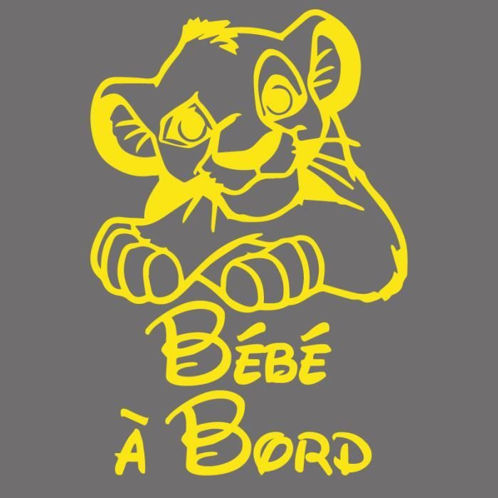 Adzif Biz Sticker Bebe A Bord Simba Dimensions 19 X 13 Cm Couleur Jaune Aspect Brillant Adhesif Autocollant Pour Voiture Cdiscount Puericulture Eveil Bebe