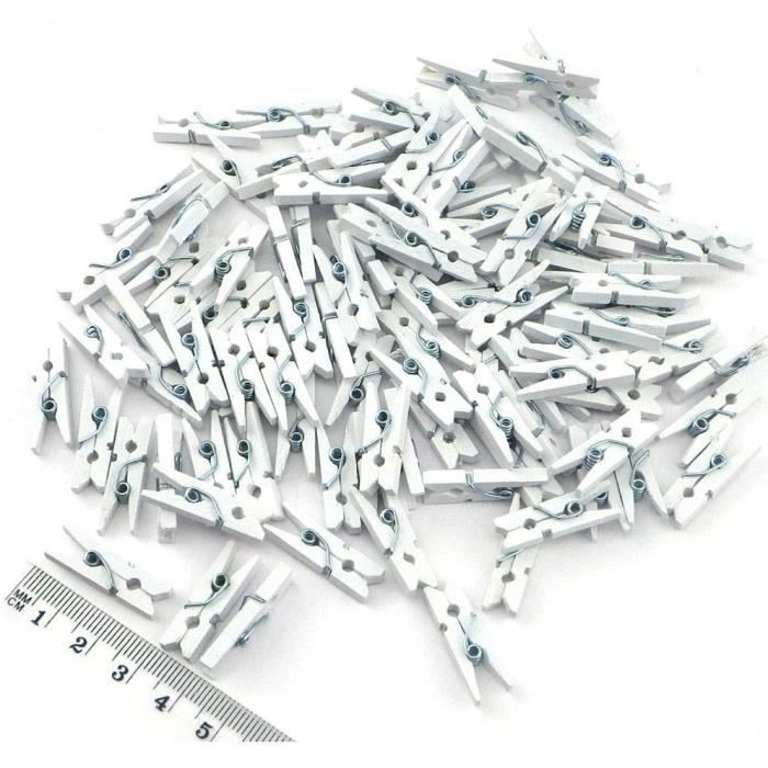 LeTOMA - Lot de 100 Pinces eois - Petit Pinces à Linge eois Naturel 4,8