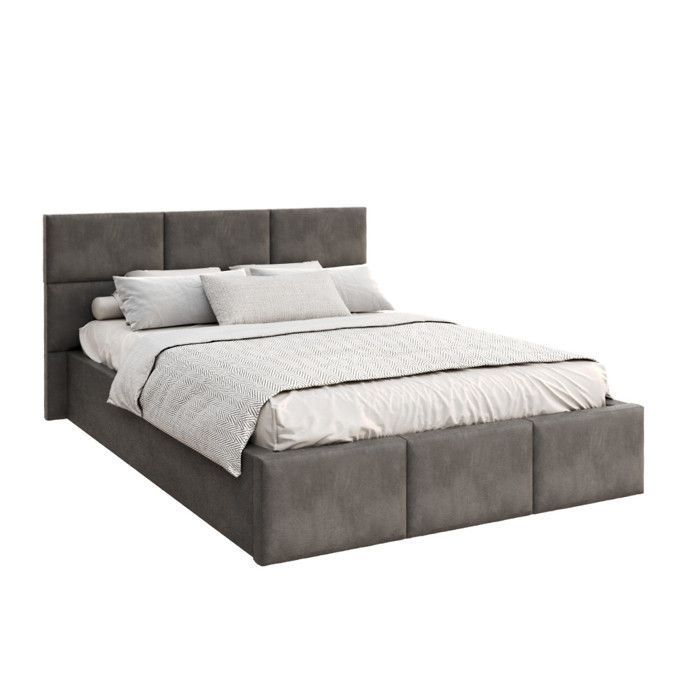 Lit Coffre Denver 140x190 - Sommier inclus Gris foncé Lit Coffre Denver 140x190 - Sommier inclus Gris foncé