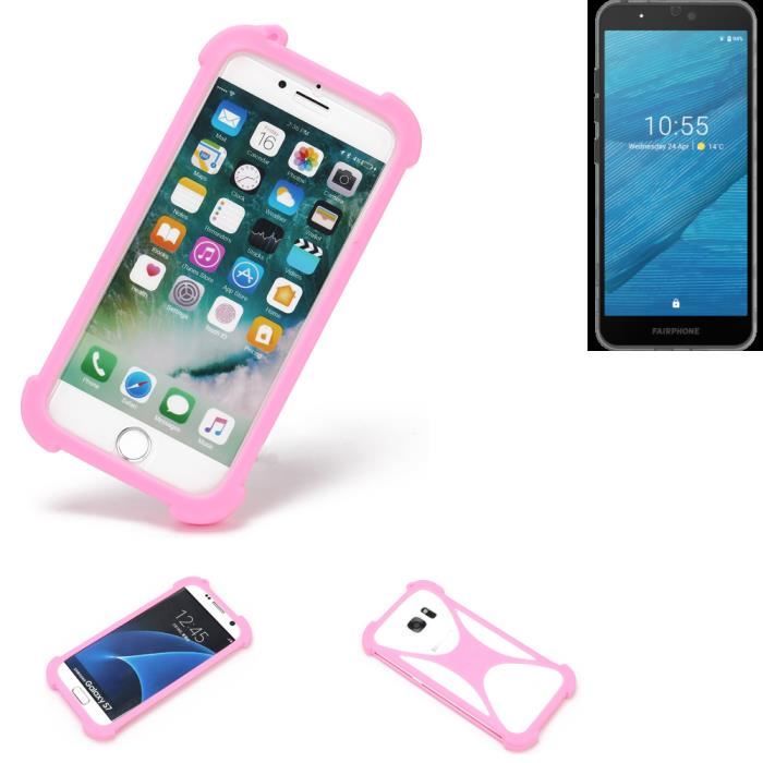 K-S-Trade/® Pare-Chocs pour Fairphone Fairphone 3 Silicone Bumper T/él/éphone Portable Protection Housse Casque TPU Softcase Protecteur Rose 1x