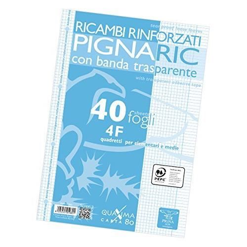 Pigna Ric rechange avec bande résistant, Lot de 40 feuilles, A4 - PIGNARIC