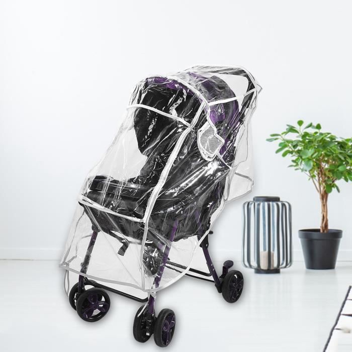 Housse De Pluie Universelle Transparente Pour Poussette - PVC Résistant, Protection Vent/pluie - Fermeture Velcro, Adaptée à La Plupart Des Modèles