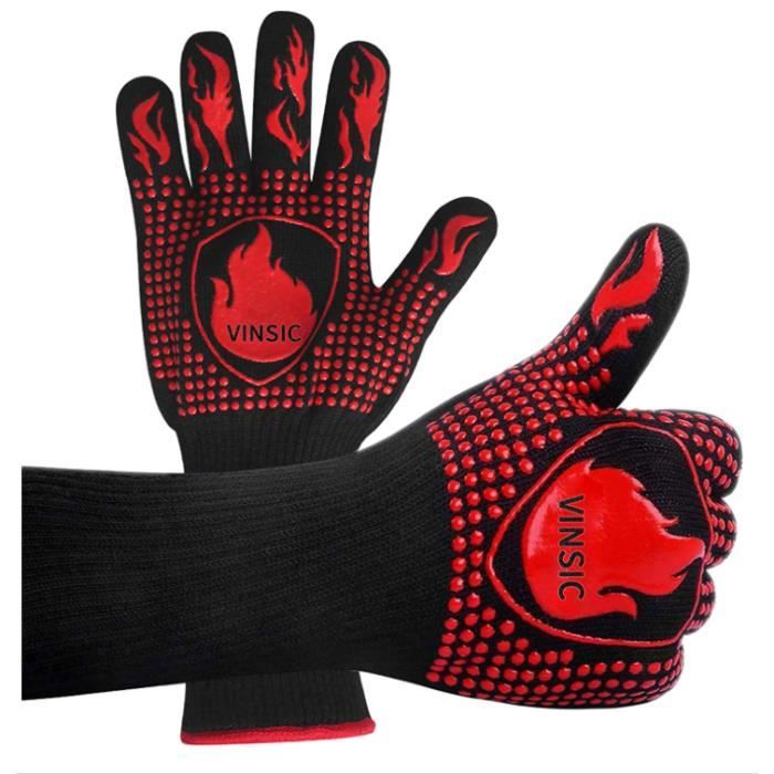 Jusqu'à 800°C Cheminée Grillades pour BBQ Maniques Cuisine Gants Four Universel Gants de Cuisine Résistant à la Chaleur et Antidérapants 1 Paire Gant Anti Chaleur Jusqu'à 800°C Cheminée Grillades pour BBQ Maniques Cuisine Gants Four Universel Gants de Cuisine Résistant à la Chaleur et Antidérapants 1 Paire Gant Anti Chaleur