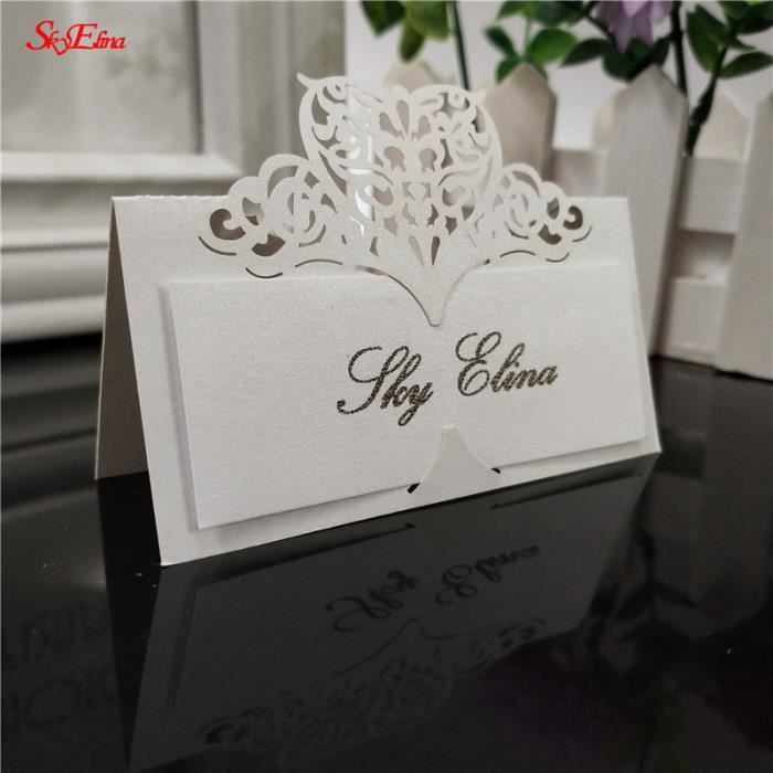 Uposao 50 Cartes De Table Mariage – Pliables, Élégantes, Noms & Places, Pour Mariage, Anniversaire, Baptême, Noël