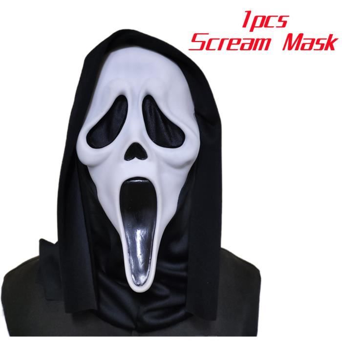 Costume Halloween Scream (Ghostface) - Cape, Masque, Gants, Couteau - Taille Adulte - Pour Fête, Cosplay, Soirée Horreur