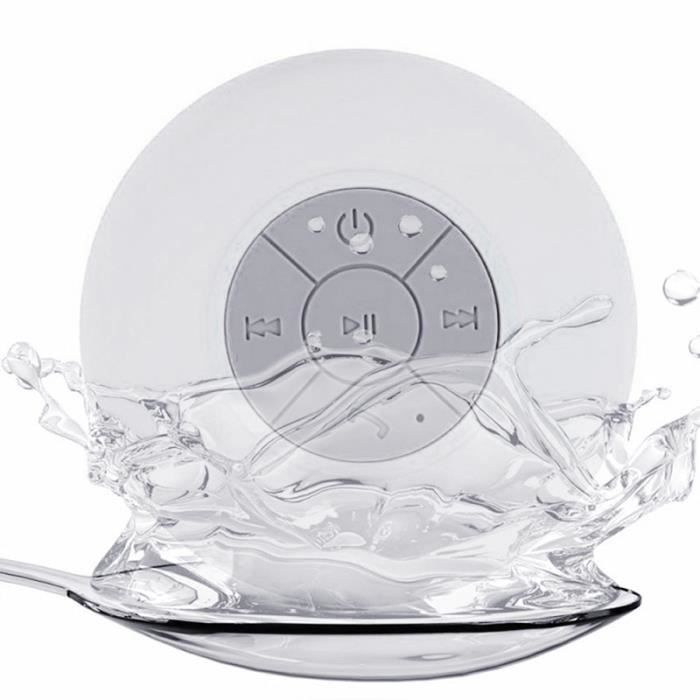 Denpetec Radio de douche étanche, radio AM/FM de salle de bain avec poignée supérieure, mini radio de douche portable suspendue, haut-parleur intégré, volume réglable