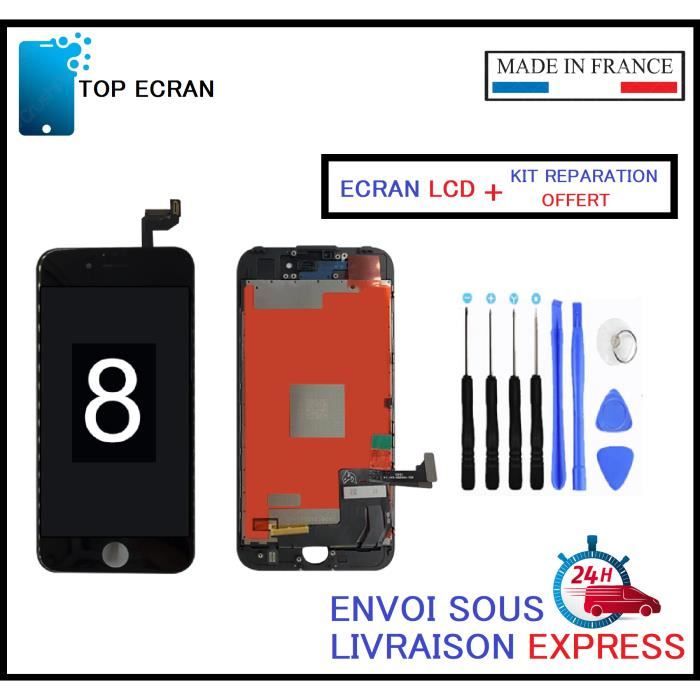 ECRAN VITRE POUR IPHONE 8 NOIR LCD INCELL afficheur COMPLET avec KIT OUTIL DE REPARATION