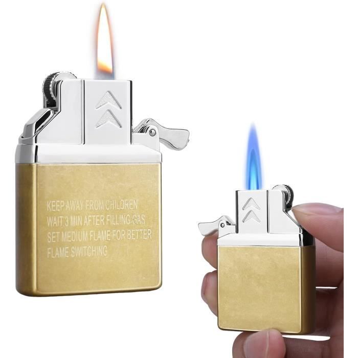 Briquet à Gaz Butane Gonflable Sans Flamme En Métal Pour Hommes