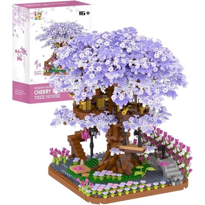 Mini Sakura Albero Casa Costruire Blocco, 2200 Pezzi Set Costruzione Bonsai Sakura, Regalo Decorazione Collezione Botanica Fai da te, Fiori Artificiali Piante Giocattolo Costruzione (7855