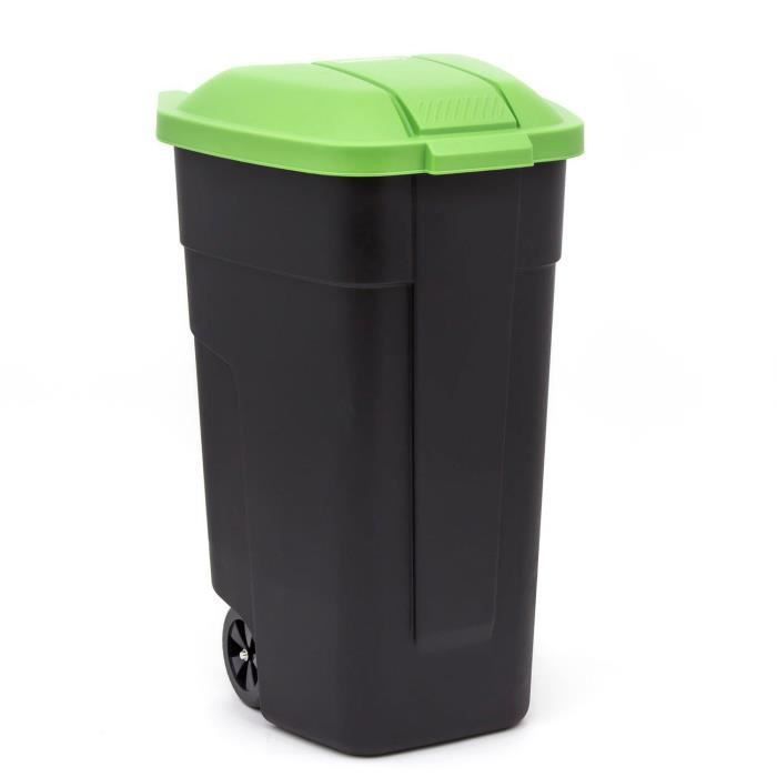 Poubelle - Avec couvercle - Collecteur de déchets - Noir et gris - 60  litres - Cdiscount Au quotidien