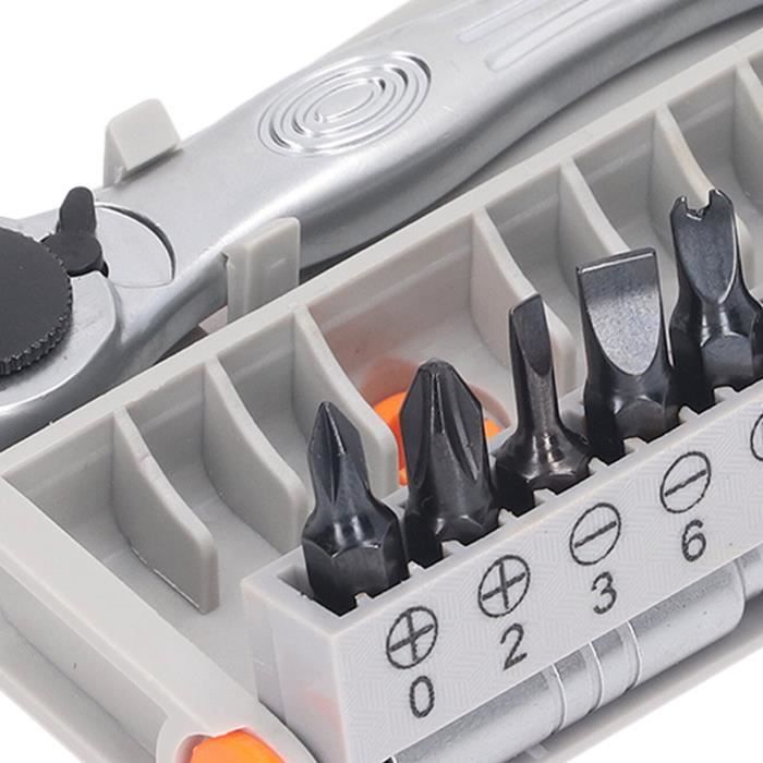 Tournevis porte-embout à cliquet LED + 12 embouts STANLEY | Espace