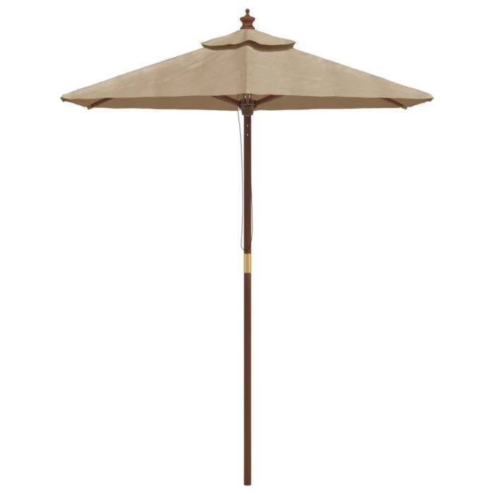 Parasol à Frange Parasol Jardin Rétro ⌀150cm - Mât Bois - Tissu Parasol à Frange Parasol Jardin Rétro ⌀150cm - Mât Bois - Tissu