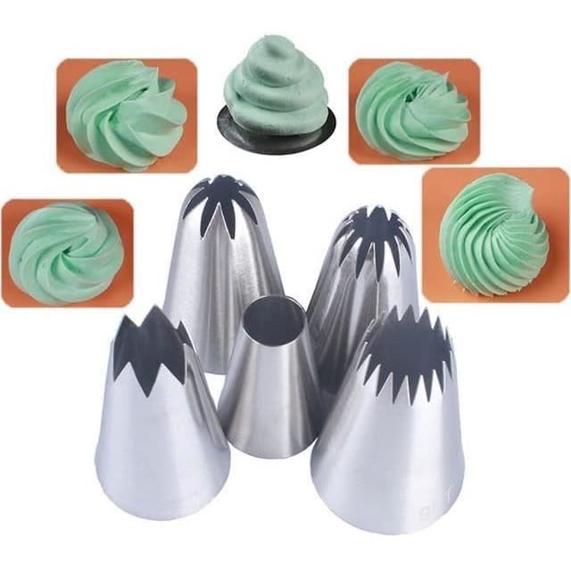 Set Douilles Pâtisserie Russe - 10 Pièces Acier Inoxydable - Pour Décorations Gâteaux Et Cupcakes