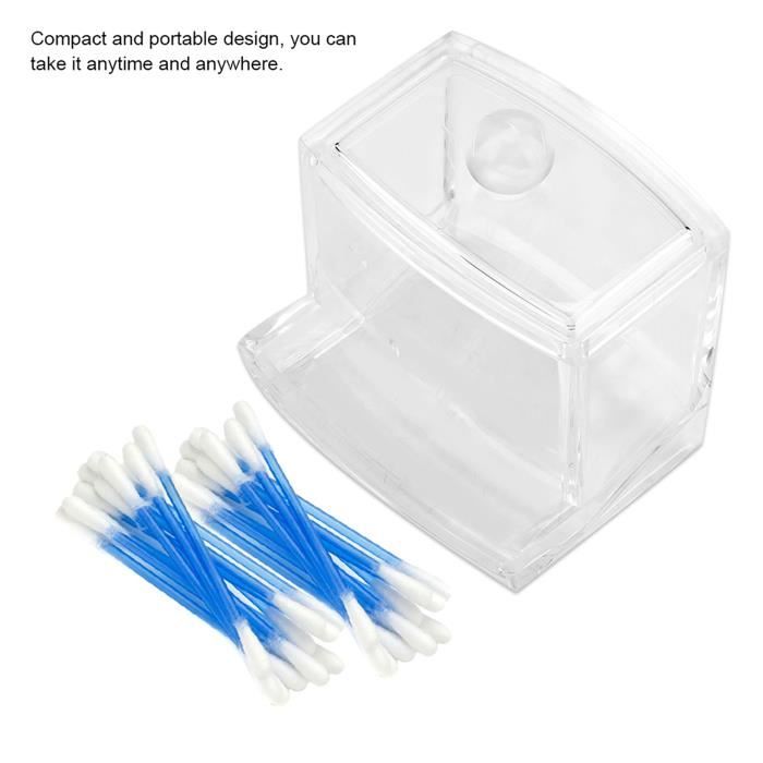 Distributeur Coton-Tiges Acier Inoxydable - Rangement 2-en-1 Avec Couvercle