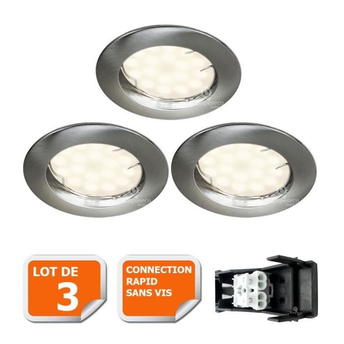 Spot LED salle de bain complet IP65 Blanc 82mm + Ampoule GU5.3