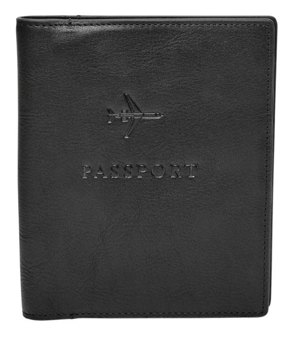 Portefeuille/ Etui Passeport Fossil Noir PASSPORT Cuir RFID