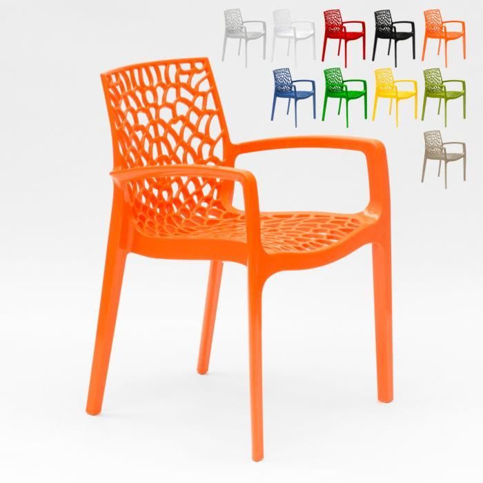 GRAND SOLEIL Stapelstuhl Gruvyer – Orange, Aus Polypropylen, 51x52x81 Cm