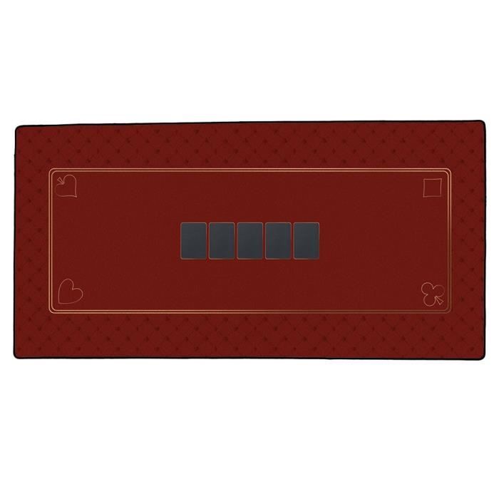 Tapis De Poker Professionnel Texas Hold'em 120x60 Cm - Pour 6 Joueurs, Surface Feutre, Fond Caoutchouc Antidérapant, Avec Sac De Transport - 5