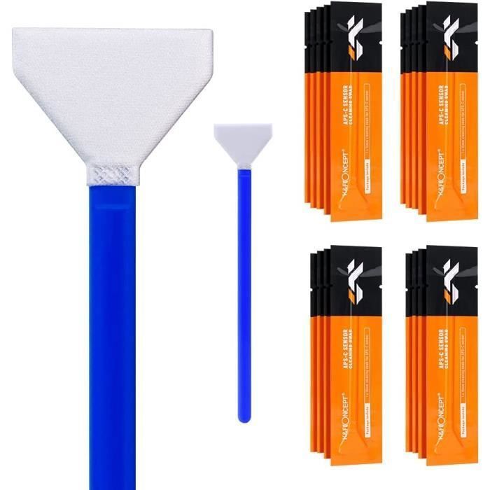 Kit de Nettoyage d'Objectif d'Appareil Photo, 20 Écouvillons de 24mm Bâtonnets pour Capteur APS Full Frame Objectif Écran
