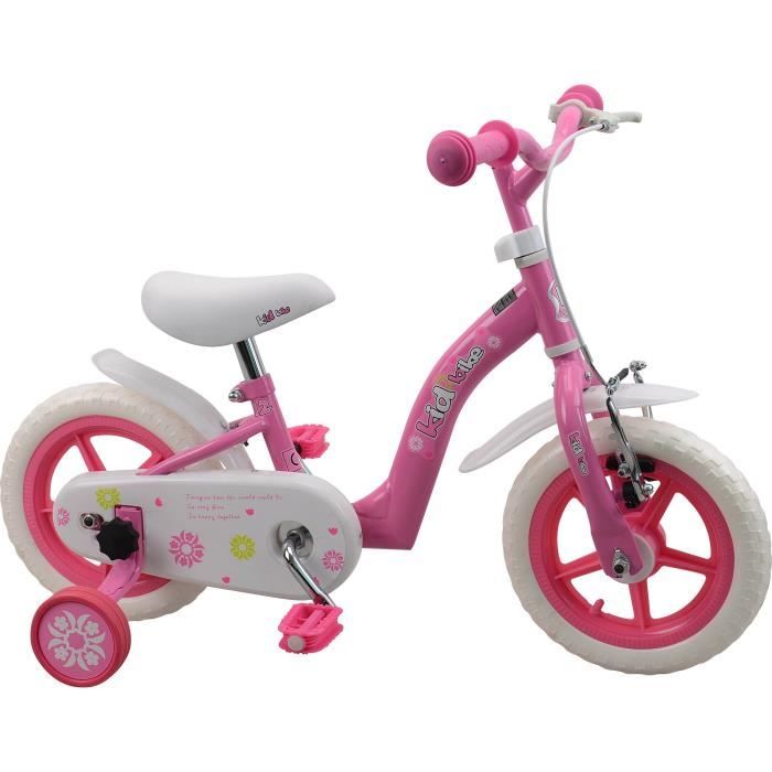 Vélo 12 KIDBIKE - monovitesse - cadre acier - rose