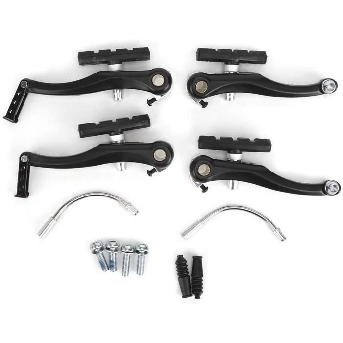 Jeu De Freins V-Brake Pour Vélo - 2 Plaquettes + Câbles + Nouilles - Compatible VTT, BMX, Ville - Montage Facile & Freinage Puissant - 3