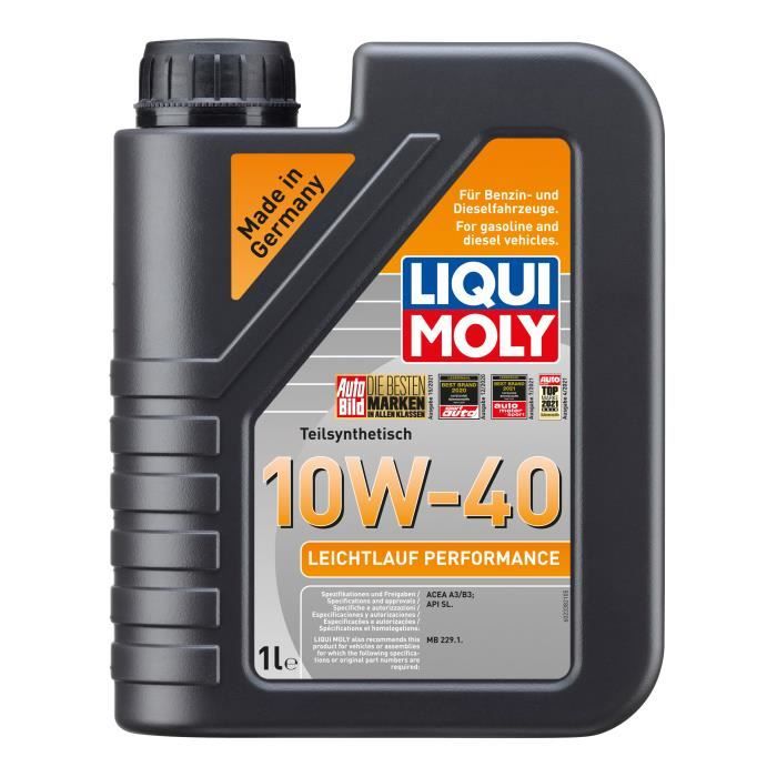 LIQUI MOLY - 2536 - Leichtlauf Performance 10W-40 - Bidon de 5L