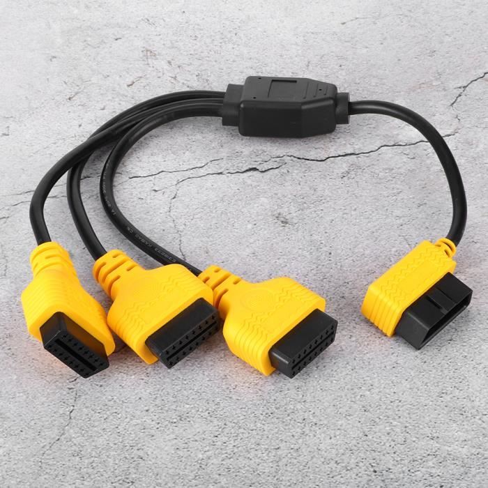 Câble Y OBD2 20cm - 1 Mâle Vers 2 Femelles - Diagnostic Auto - Neuf System-S