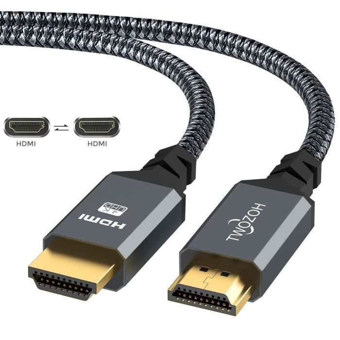 Câble HDMI 4K 3M, Haute Vitesse 60HZ 18Gbps Nylon Tressé HDMI HDMI 2.0 ...