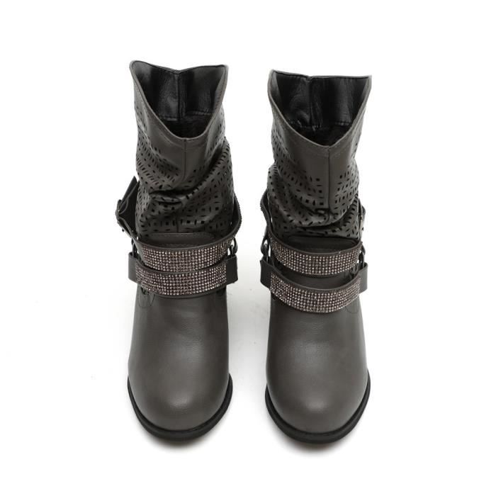 botte grise femme