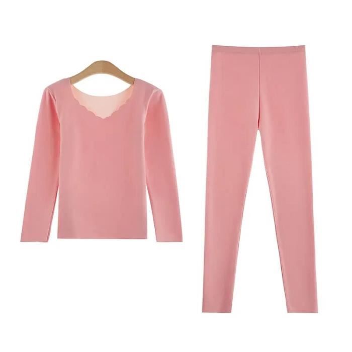 Ensemble Thermique 2 Pièces Nautica Pour Fille - Haut Manches Longues Et Pantalon - 60% Coton 40% Polyester - Tissu Gaufré Chauffant