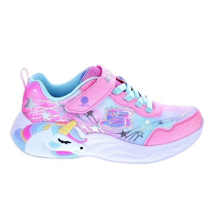 Skechers Chaussures pour fille - SKECHERS - Unicorn Dreams - Rose - Scratch - Lumières qui sallument