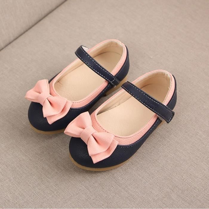 Chaussures De Danse Pour Fille Avec Nœud Papillon Et Strass – Taille Bébé, Semelle Caoutchouc, PU, Style Fête Ou Loisir