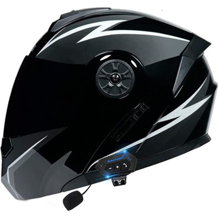 Casque Modulable Bluetooth Moto, Casque Flip Up Intégral Moto avec