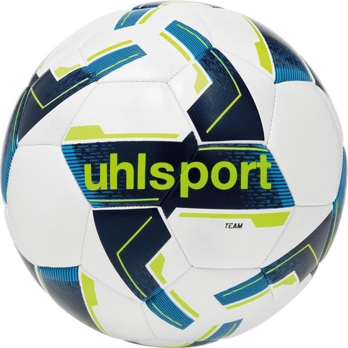 Ballon Uhlsport Team Classic - blanc/bleu marine/jaune fluo - Taille 4