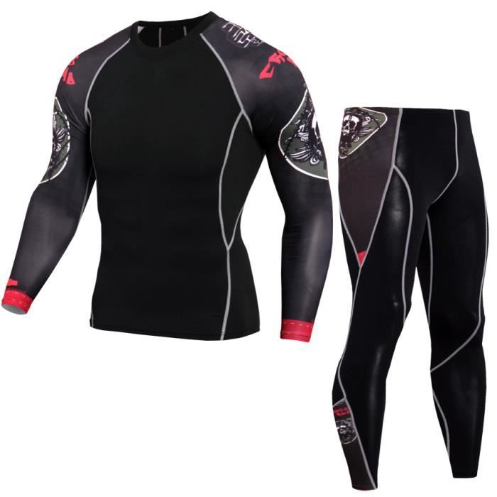 Combinaison de sport Running - Serrée super élastique à séchage Rapide - Homme - Gris