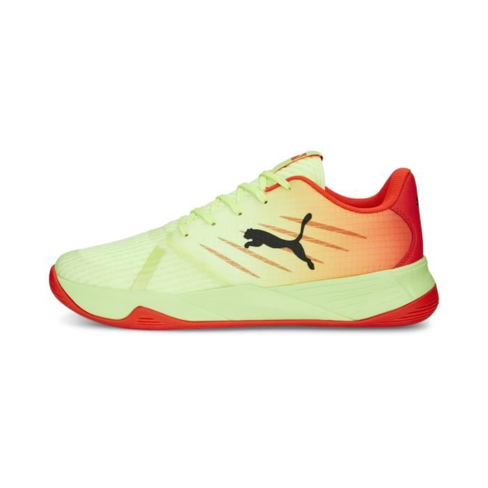 chaussures de handball indoor puma accelerate pro ii - fast yellow/red blast/black - 40